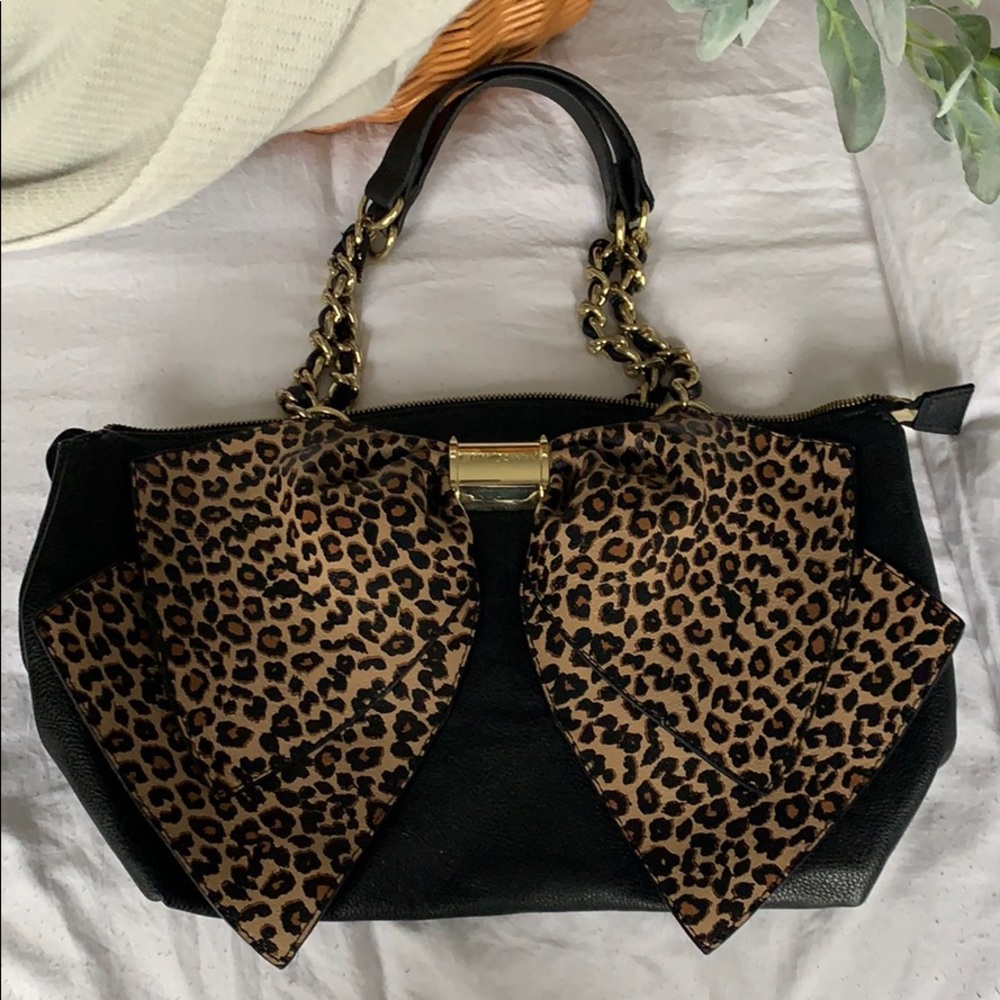 Betsey Johnson Cheetah Print Bow Purse